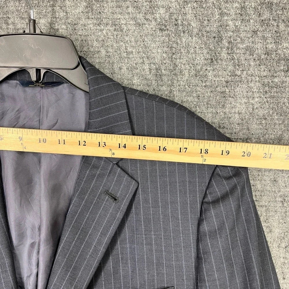 Brooks Brothers 346 Men 45 Blazer Navy Pinstripe Madison Fit Classic Suit Jacket